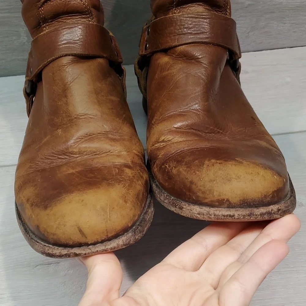 Frye Womens Veronica Harness Ankle Leather Boots Boho shoes sz 9.5B
